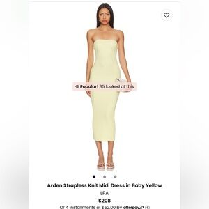 Arden Strapless Knit Dress in Baby Yellow
